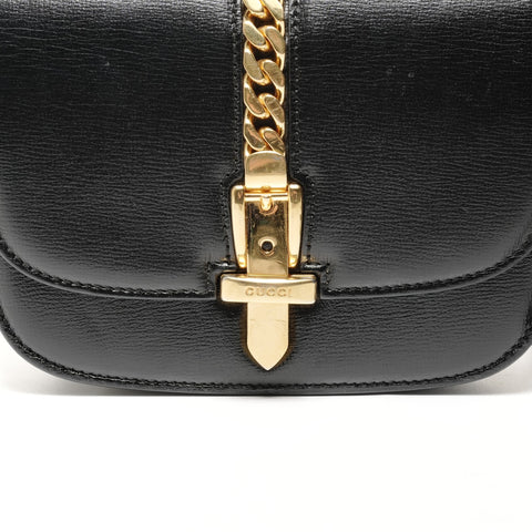 GUCCI Leather Sylvie Mini Shoulder Bag black WS24734