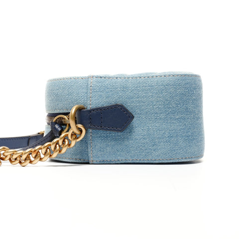 GUCCI GG Marmont denim camera bag Shoulder Bag Navy WS24735