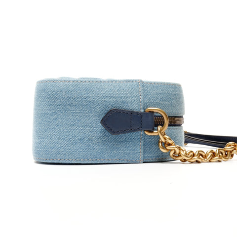 GUCCI GG Marmont denim camera bag Shoulder Bag Navy WS24735