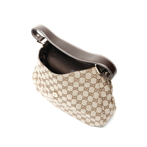 GUCCI GG Canvas Hobo Shelly One Belt Shoulder Bag Brown WS24737