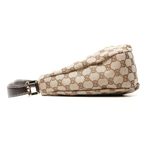 GUCCI GG Canvas Hobo Shelly One Belt Shoulder Bag Brown WS24737