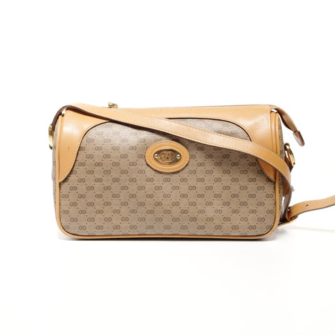 GUCCI PVC Old Gucci Micro GG Shoulder Bag Brown WS24738