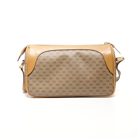GUCCI PVC Old Gucci Micro GG Shoulder Bag Brown WS24738