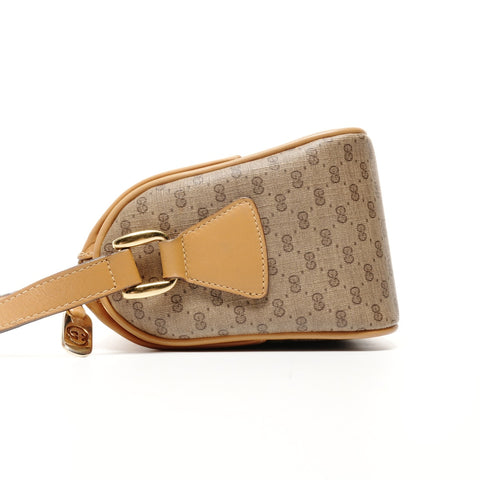 GUCCI PVC Old Gucci Micro GG Shoulder Bag Brown WS24738
