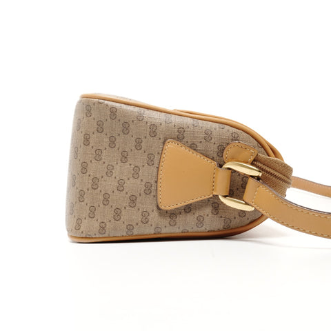 GUCCI PVC Old Gucci Micro GG Shoulder Bag Brown WS24738