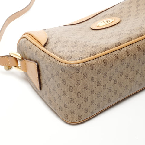 GUCCI PVC Old Gucci Micro GG Shoulder Bag Brown WS24738