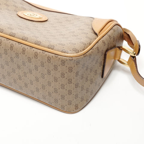 GUCCI PVC Old Gucci Micro GG Shoulder Bag Brown WS24738