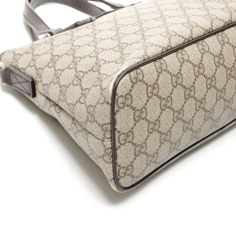 GUCCI GG Supreme PVC 2way Handbag Brown WS24739
