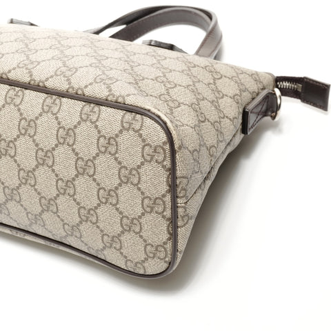 GUCCI GG Supreme PVC 2way Handbag Brown WS24739