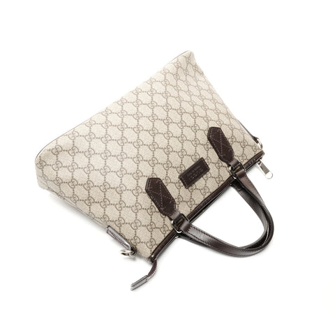 GUCCI GG Supreme PVC 2way Handbag Brown WS24739