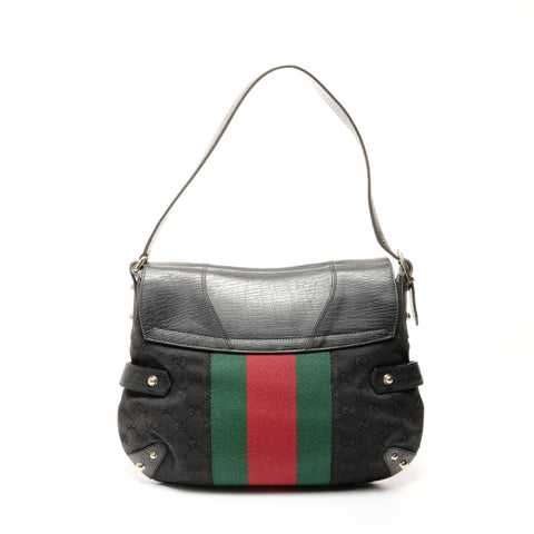 GUCCI GG canvas one belt Shoulder Bag black WS24740