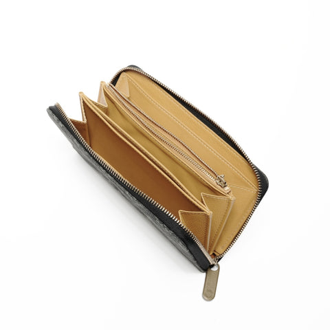 LOUIS VUITTON 2008 Monogram Denim Zippy Wallet Purse black WS24744