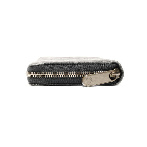 LOUIS VUITTON 2008 Monogram Denim Zippy Wallet Purse black WS24744