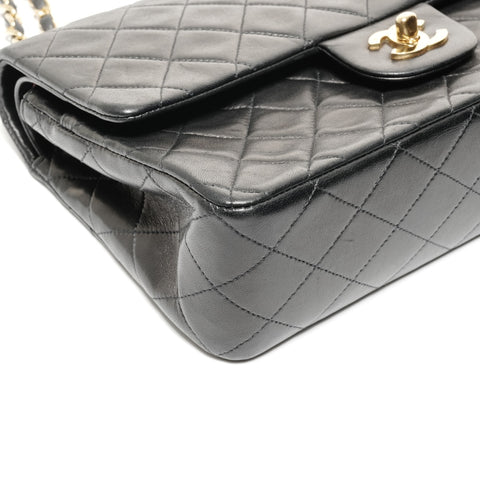 CHANEL No. 2 1991-1994 Lambskin Matelasse 25 Double Flap Shoulder Bag black WS24748