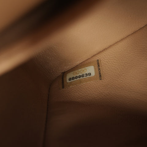 CHANEL No. 8 2003-2004 Lambskin Matelasse 25 Double Flap Shoulder Bag beige WS24751