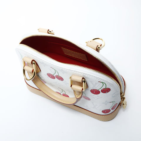 LOUIS VUITTON LV x TM Alma BB Takashi Murakami Monogram 樱桃木手提包 白色 WS24752