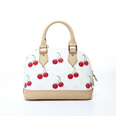 LOUIS VUITTON LV x TM Alma BB Takashi Murakami Monogram Cherry Handbag white WS24752