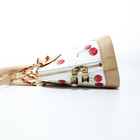 LOUIS VUITTON LV x TM Alma BB Takashi Murakami Monogram Cherry Handbag white WS24752