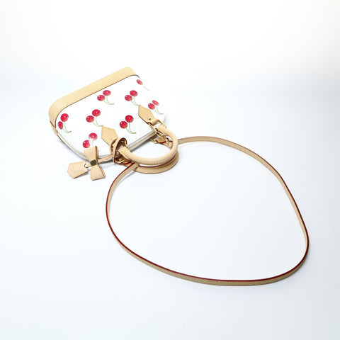 LOUIS VUITTON LV x TM Alma BB Takashi Murakami Monogram Cherry Handbag white WS24752