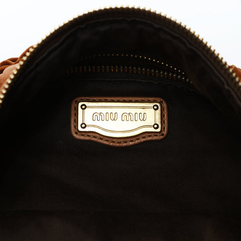 Miu Miu INTRECCIATO 2way Leather Shoulder Bag Brown WS24753