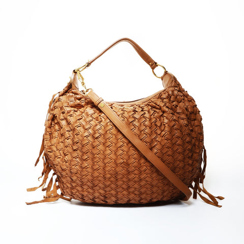 Miu Miu INTRECCIATO 2way Leder Umhängetasche Braun WS24753