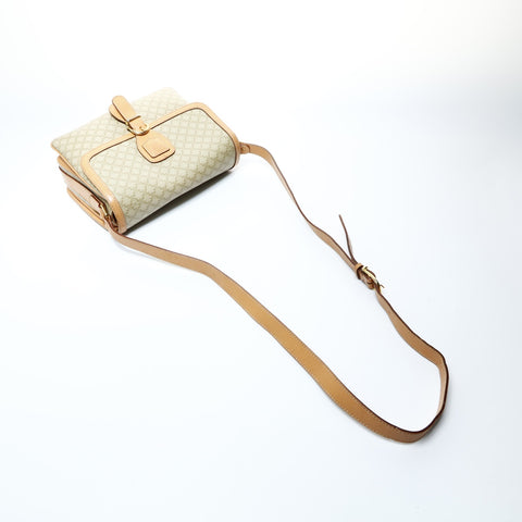 CELINE PVC Macadam Shoulder Bag beige WS24754