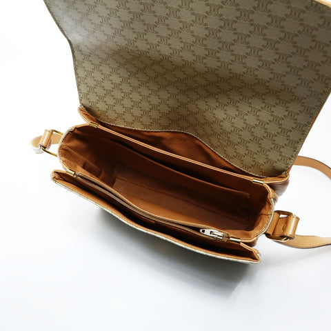 CELINE PVC Macadam Shoulder Bag beige WS24754