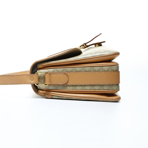 CELINE PVC Macadam Shoulder Bag beige WS24754