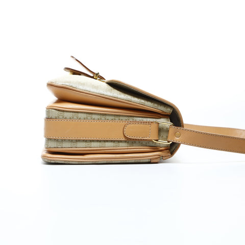 CELINE PVC Macadam Shoulder Bag beige WS24754