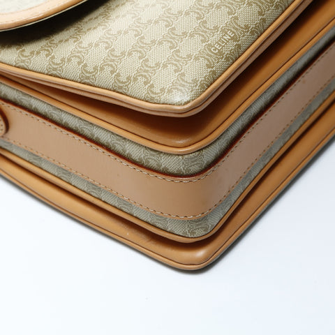 CELINE PVC Macadam Shoulder Bag beige WS24754