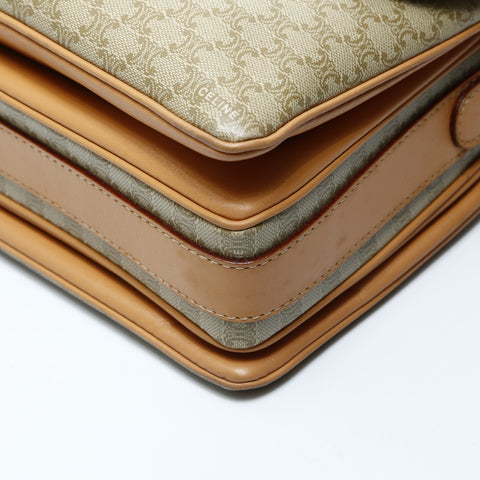 CELINE PVC Macadam Shoulder Bag beige WS24754