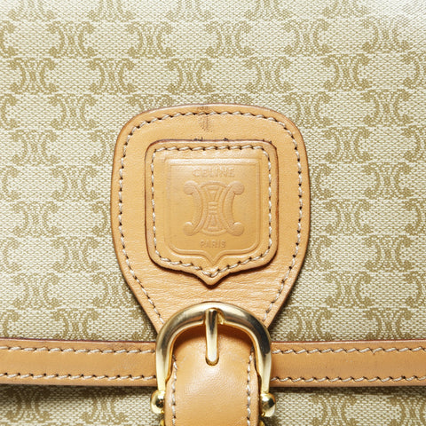 CELINE PVC Macadam Shoulder Bag beige WS24754