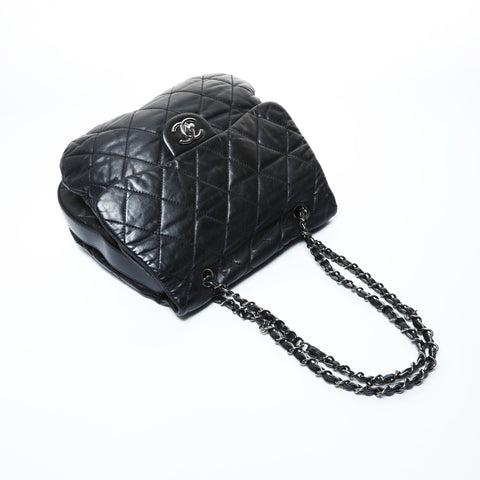 CHANEL 15th series 2011 Matelasse 25 SilverMetal Shoulder Bag black WS24755