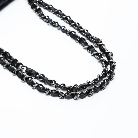 CHANEL 15th series 2011 Matelasse 25 SilverMetal Shoulder Bag black WS24755