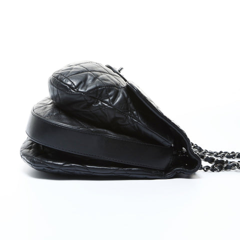 CHANEL 15th series 2011 Matelasse 25 SilverMetal Shoulder Bag black WS24755