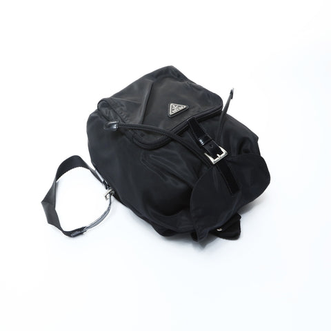 PRADA Nylon Mini Triangle Logo Backpack  Daypack black WS24756