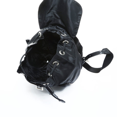 PRADA Nylon Mini Triangle Logo Backpack  Daypack black WS24756