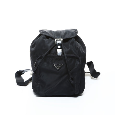 PRADA Nylon Mini Triangle Logo Backpack  Daypack black WS24756