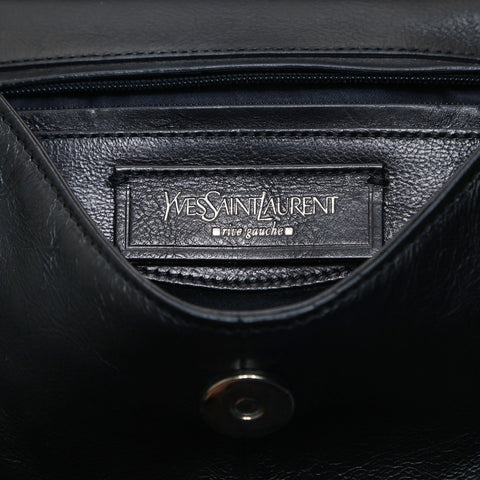 YVES SAINT LAURENT Leather 2way Mombasa Handbag black WS24758