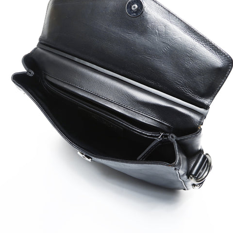 YVES SAINT LAURENT Leather 2way Mombasa Handbag black WS24758