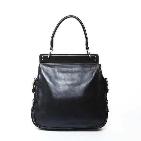 YVES SAINT LAURENT Leather 2way Mombasa Handbag black WS24758