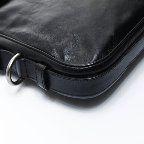 YVES SAINT LAURENT Leather 2way Mombasa Handbag black WS24758