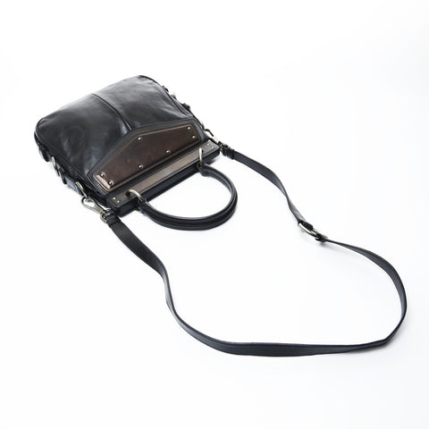 YVES SAINT LAURENT Leather 2way Mombasa Handbag black WS24758