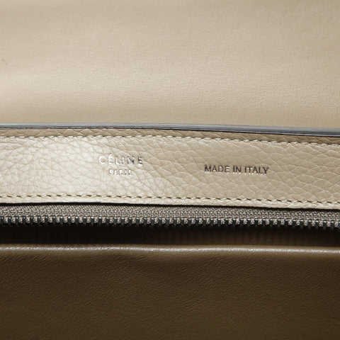 CELINE Leather Suede Trapeze 2way Handbag beige WS24759