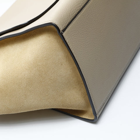 CELINE Leather Suede Trapeze 2way Handbag beige WS24759