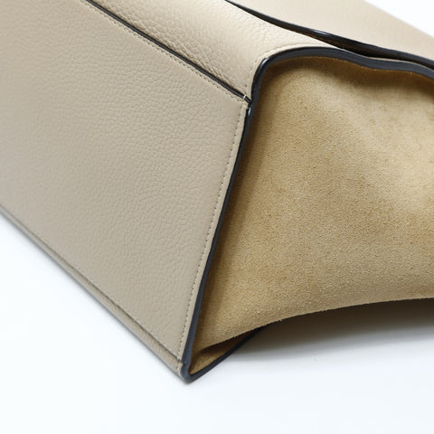 CELINE Leather Suede Trapeze 2way Handbag beige WS24759