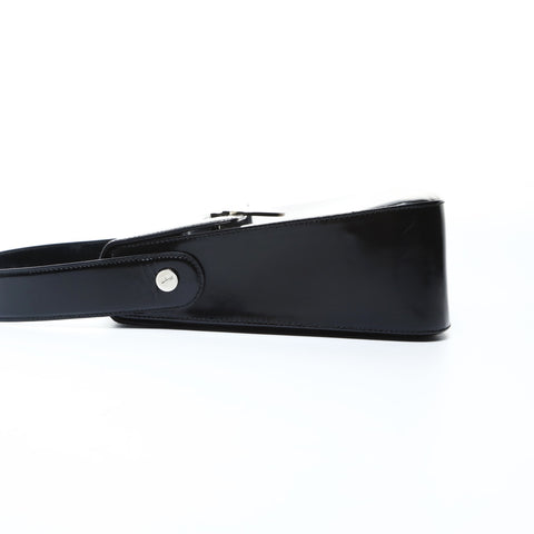 Salvatore Ferragamo 2way Patent Leather Silver Metal Handbag black WS24761