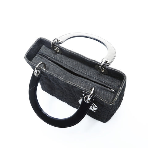 Christian Dior Lady Dior Medium Denim Handbag black WS24762