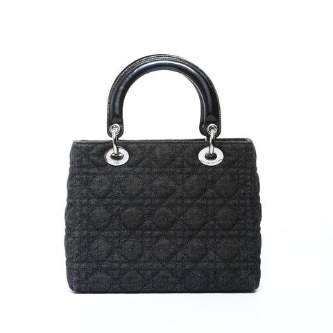Christian Dior Lady Dior Medium Denim Handbag black WS24762