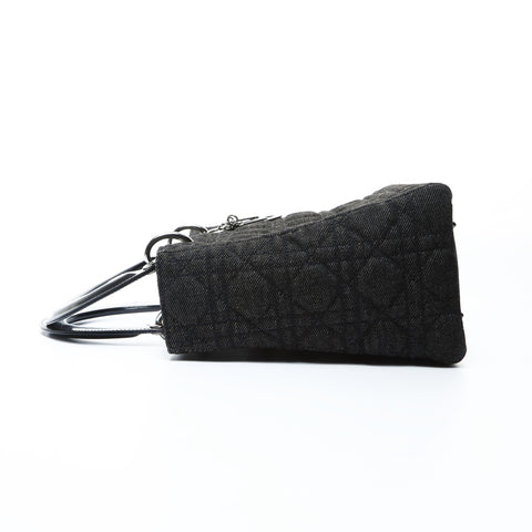 Christian Dior Lady Dior Medium Denim Handbag black WS24762